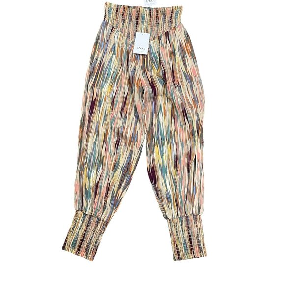 Misa Los Angeles Multicolor Smocked Crop Top & Pants Set Size XS - Picture 3 of 5